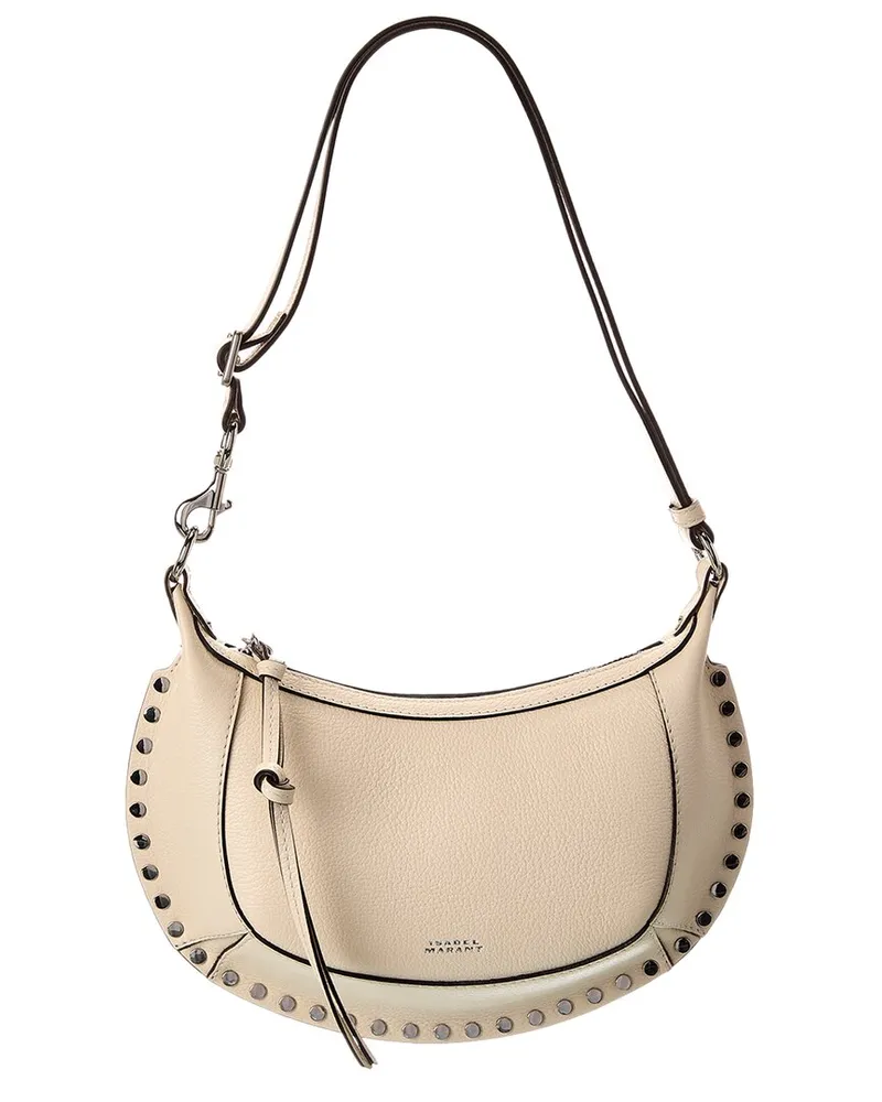 Isabel Marant Oskan Moon Leather Hobo Bag Beige