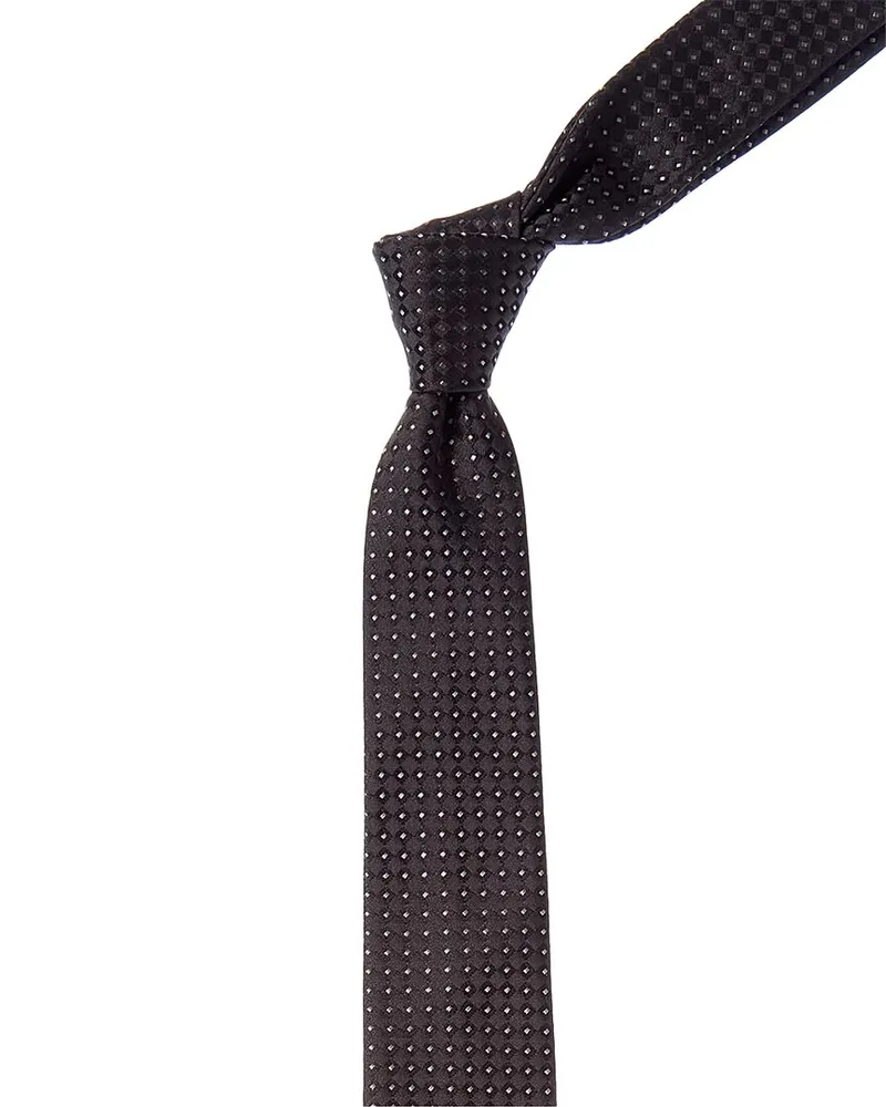 Givenchy Small Square Jacquard Silk Tie Black