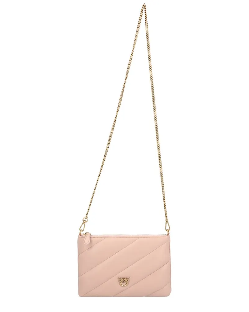 Pinko Leather Shoulder Bag Pink