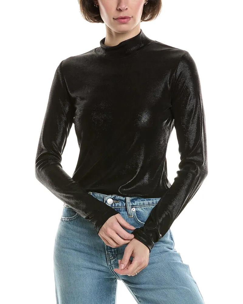 Johnny Was Jewell Mock Neck T-Shirt Black
