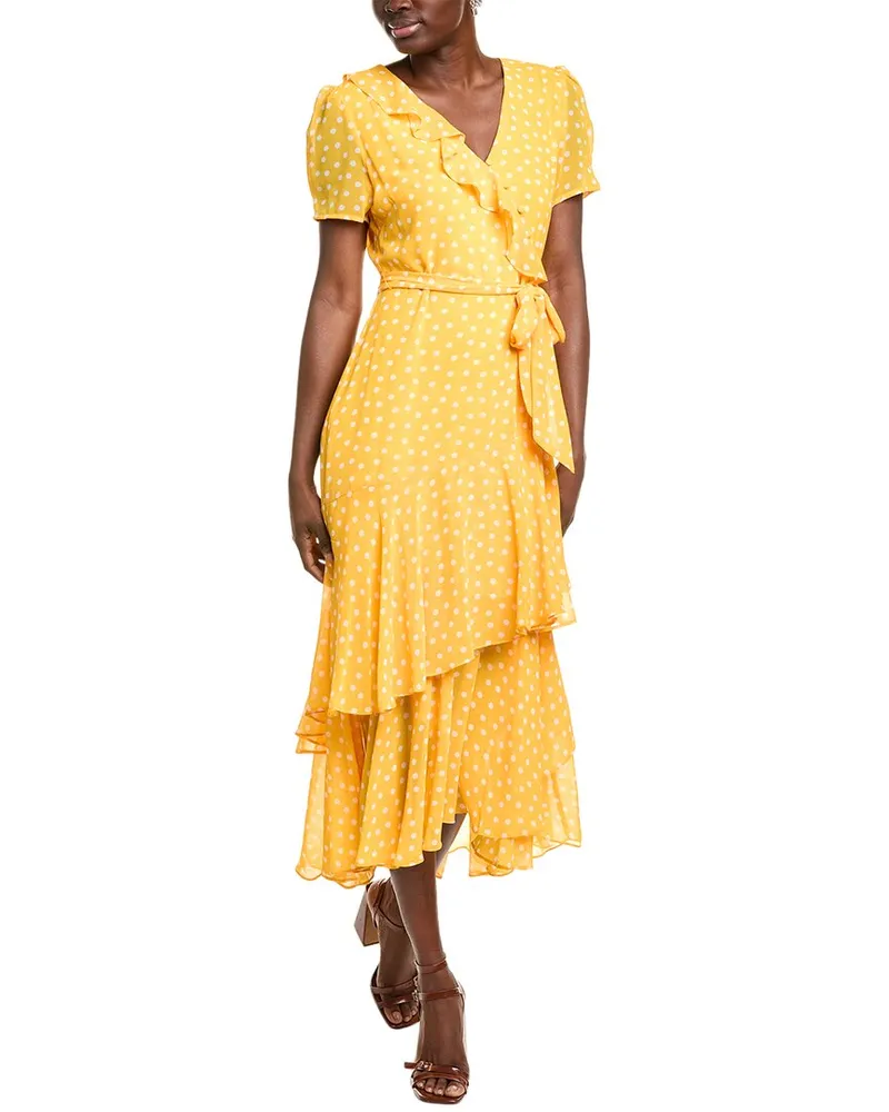 Karl Lagerfeld Tiered Midi Dress Gold