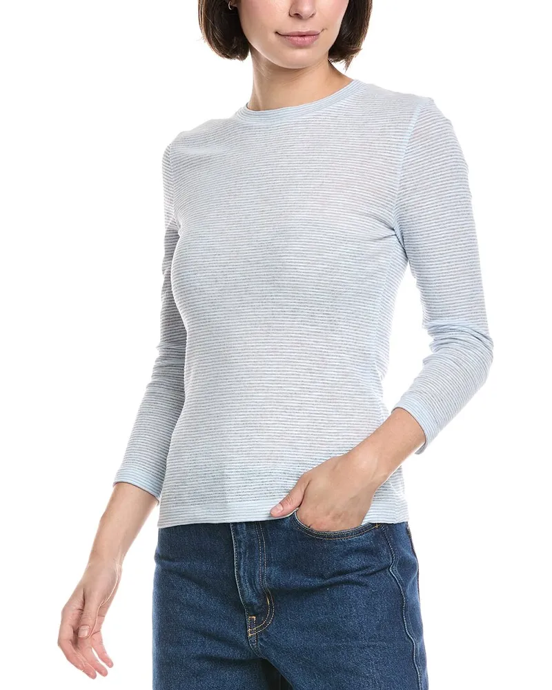 Vince Micro Stripe T-Shirt Blue