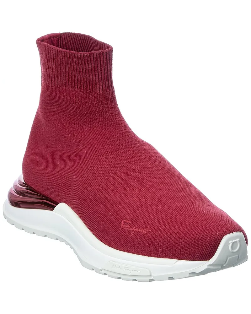 Ferragamo Ninette Knit Sock Sneaker Red