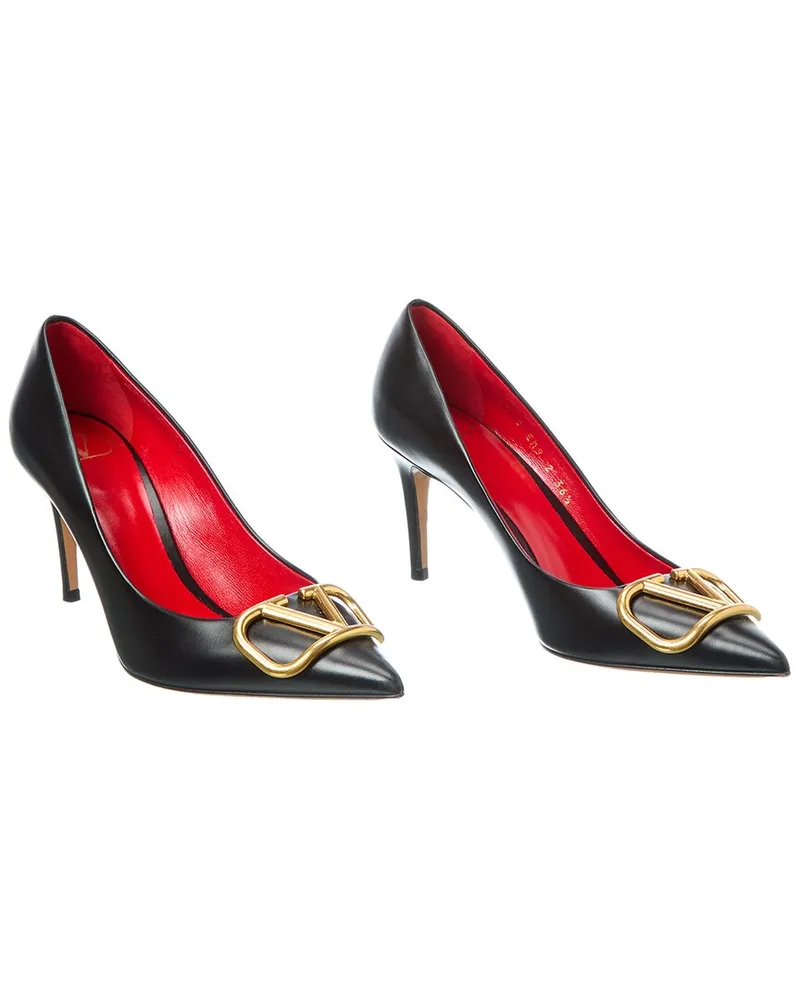 Valentino Garavani VLogo Signature 80 Leather Pump (Authentic Pre-Loved Black