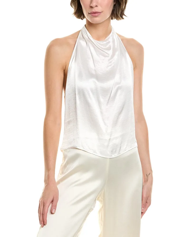 Enza Costa Satin Halter Top White
