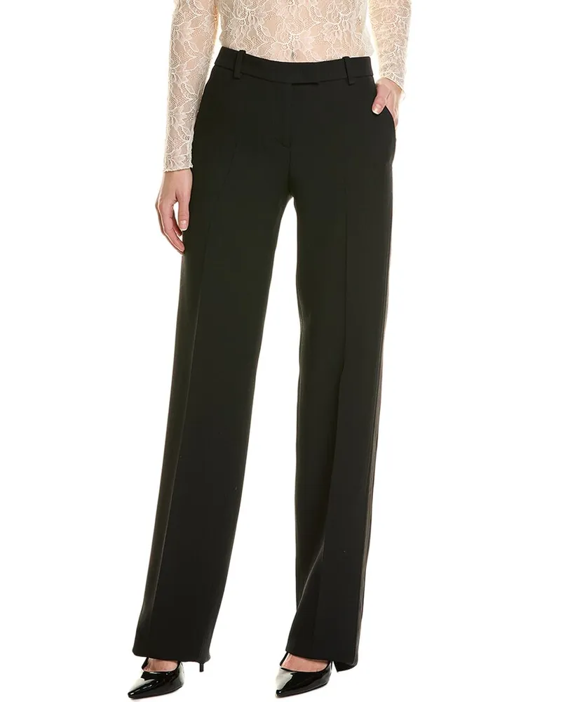 Michael Kors Tuxedo Silk & Wool-Blend Trouser Black