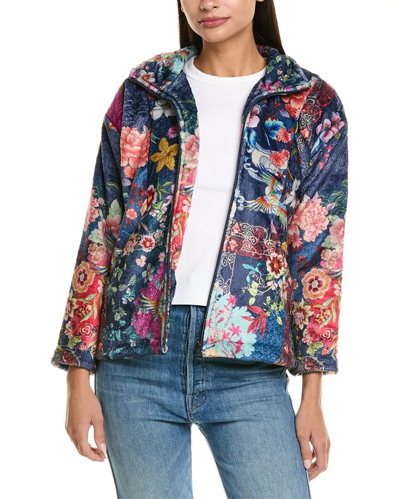 Johnny Was Joan Petite Sherpa Jacket Blue