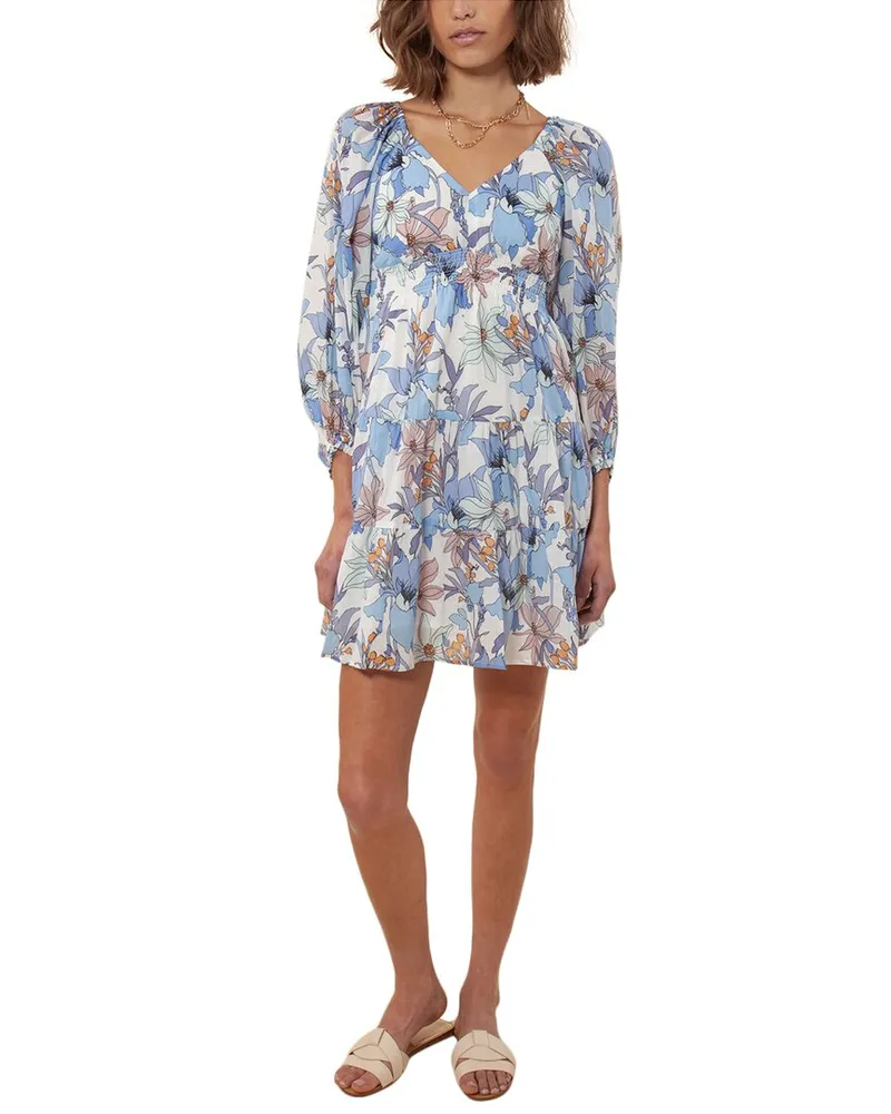 Hale Bob Tiered Dress Blue