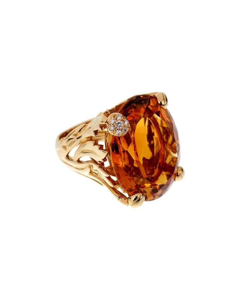 Dior 18K 44.62 ct. tw. Diamond & Citrine Cocktail Ring (Authentic Pre-Loved Nocolor