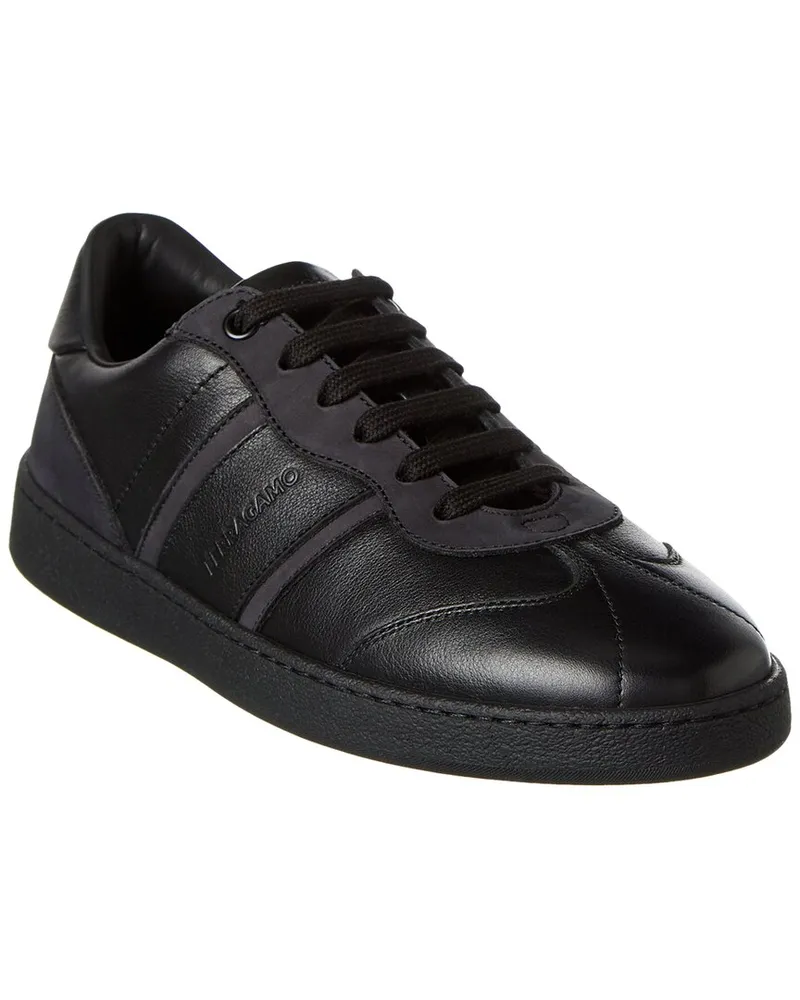 Ferragamo Achille Leather Sneaker Black