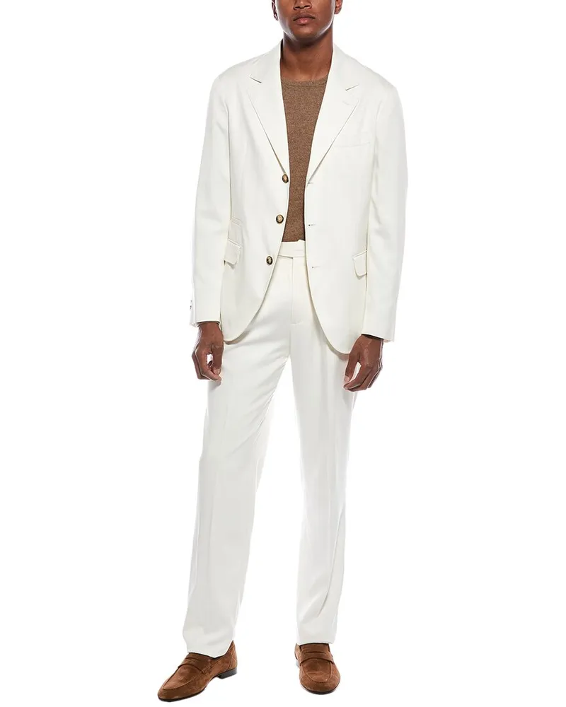 Brunello Cucinelli 2pc Silk Suit with Pleated Pant Nocolor