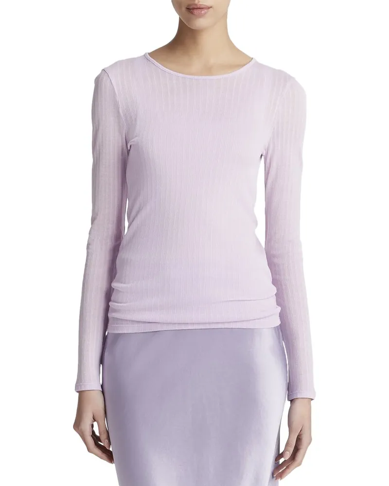 Vince Sheer Crewneck Top Pink