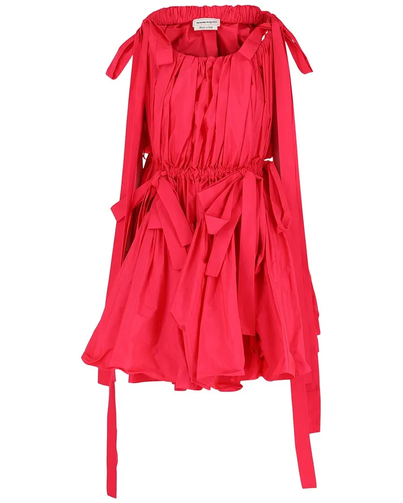 Alexander McQueen Bow Mini Dress Pink