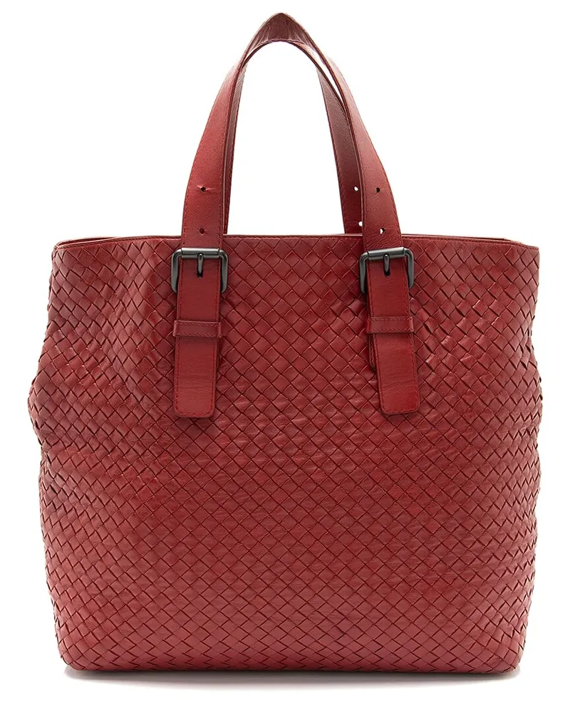 Bottega Veneta Red Leather Cesta Large Tote (Authentic Pre-Loved Nocolor