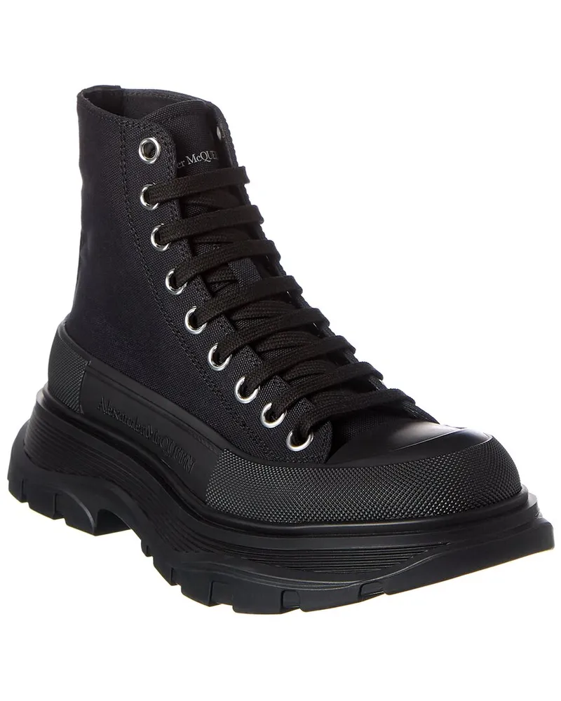 Alexander McQueen Tread Slick Canvas Boot Black