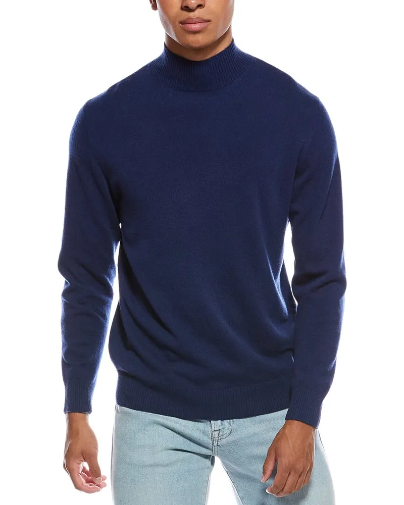 N.Peal Mayfair Cashmere Turtleneck Sweater Blue