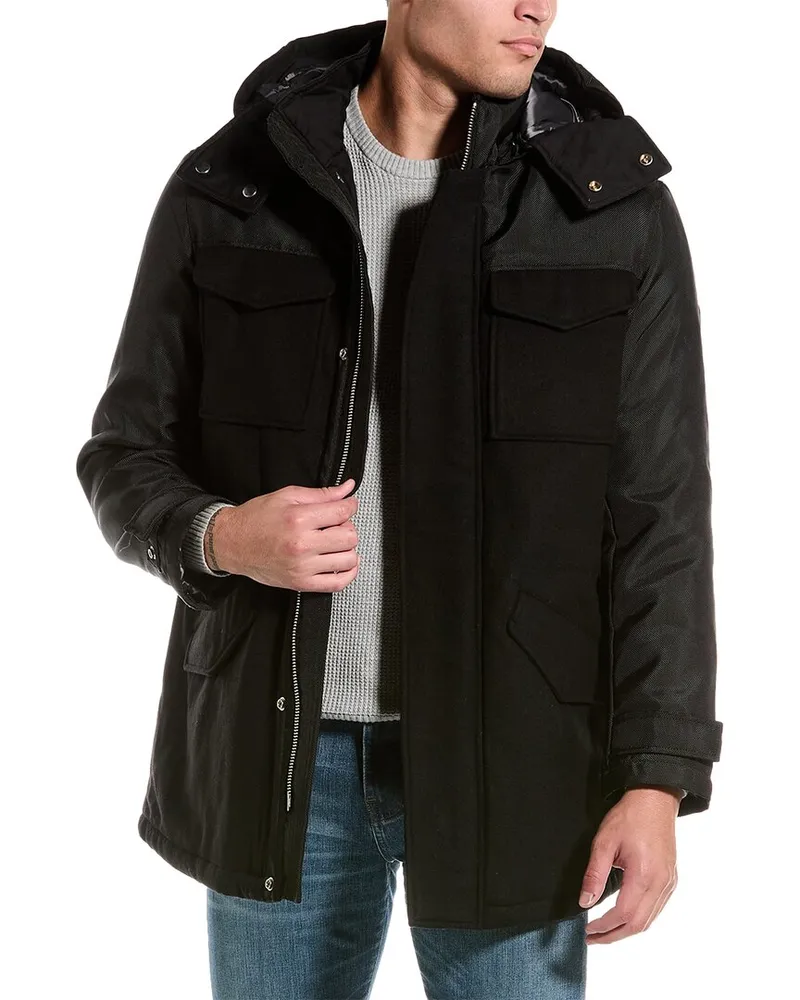 Armani Exchange Caban Wool-Blend Coat Nocolor