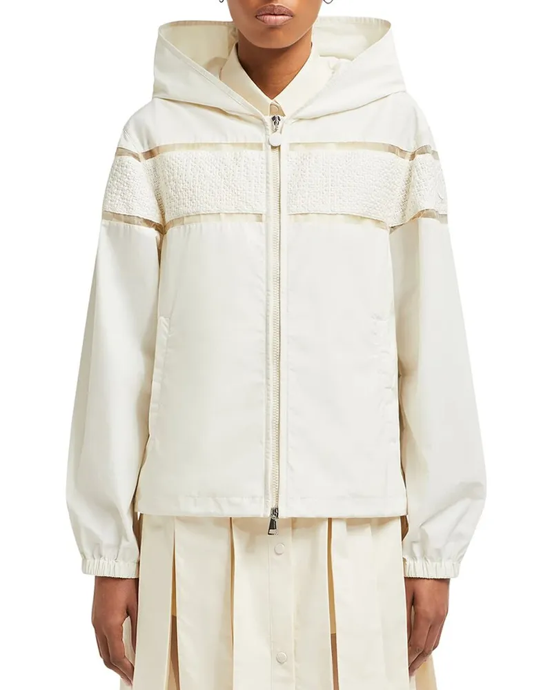 Moncler Clisson Embroidered Hooded Jacket White