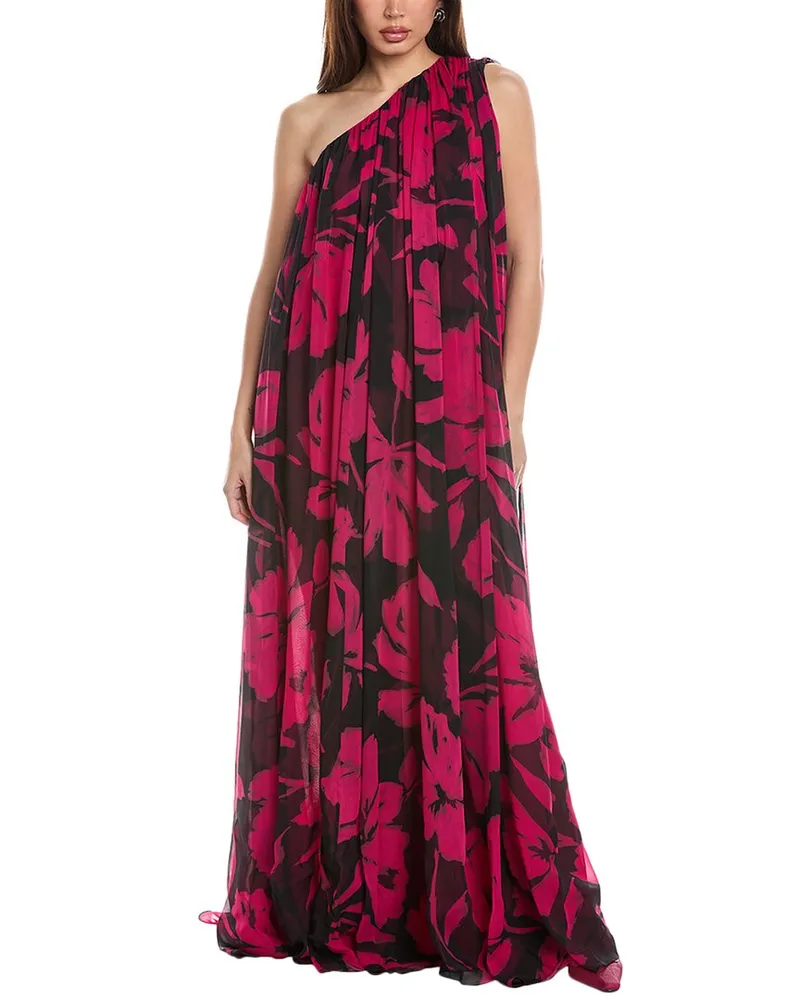 Michael Kors Collection Chiffon Silk Caftan Dress Pink