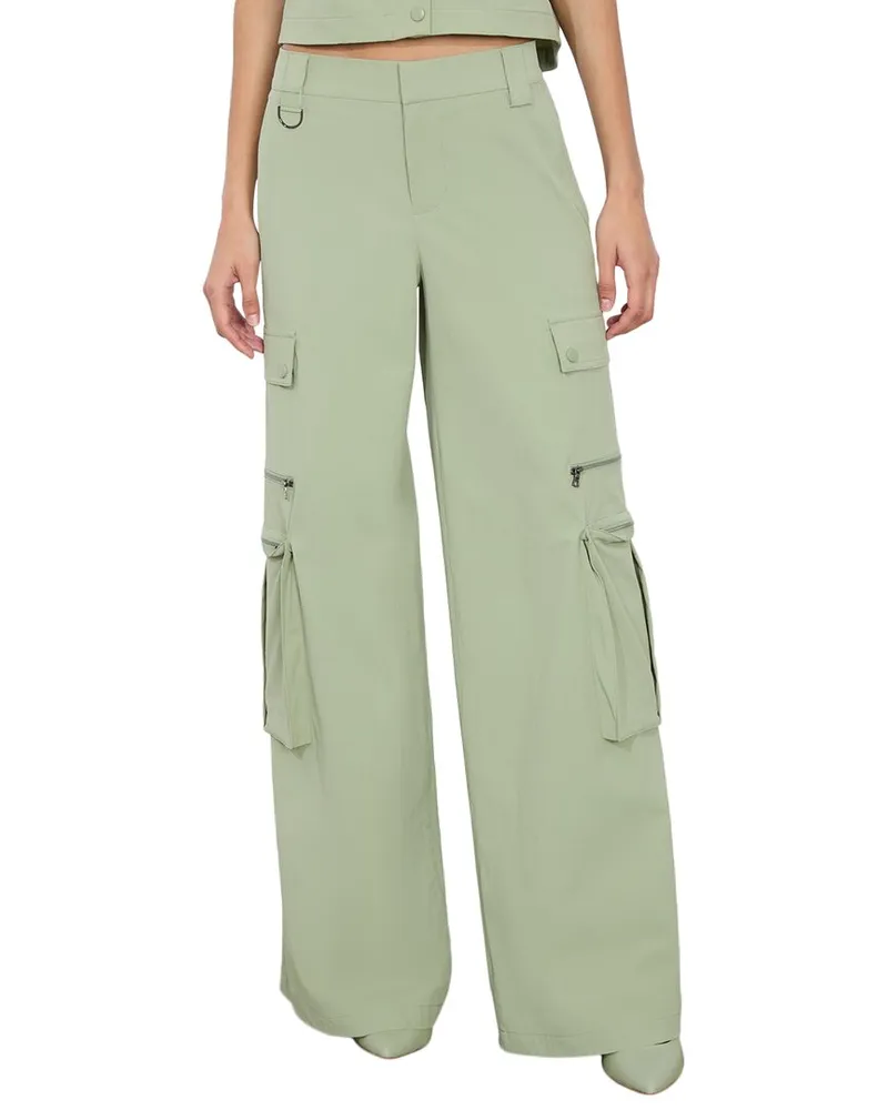 Alice + Olivia Sara Mr. Baggy Wide Leg Cargo Jean Green