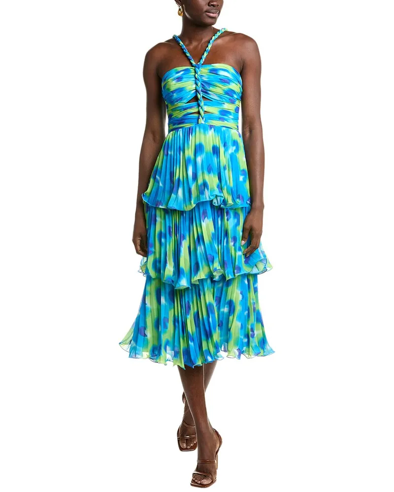 AMUR Tiered Midi Dress Blue
