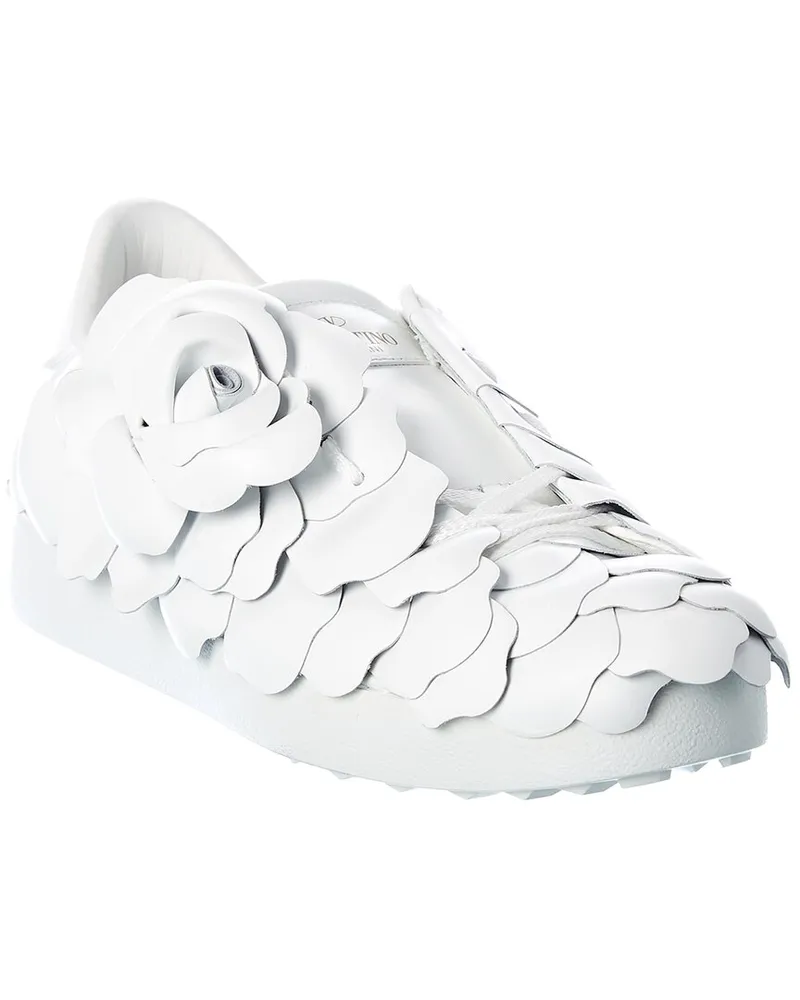 Valentino Garavani Atelier 03 Rose Edition Leather Sneaker White