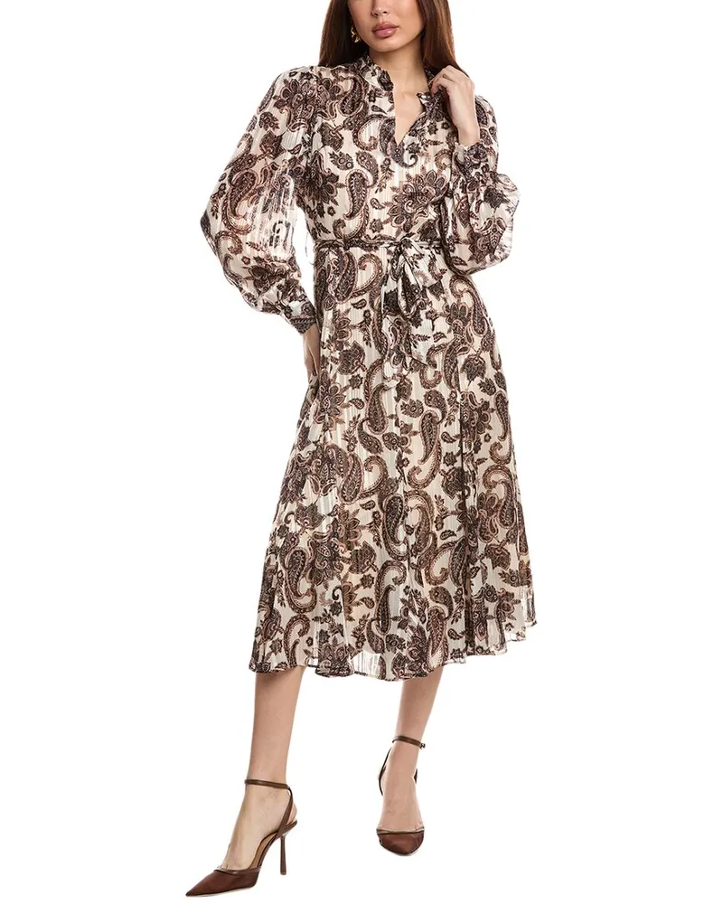 Elie Tahari The Janice Midi Dress Brown