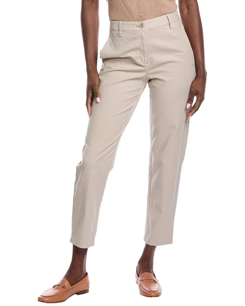 Eileen Fisher High-Waist Tapered Ankle Pant Nocolor