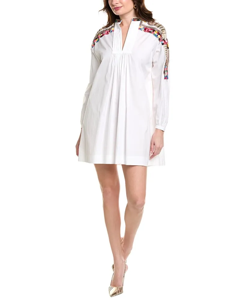 Valentino Garavani Beaded Trim Shift Dress White