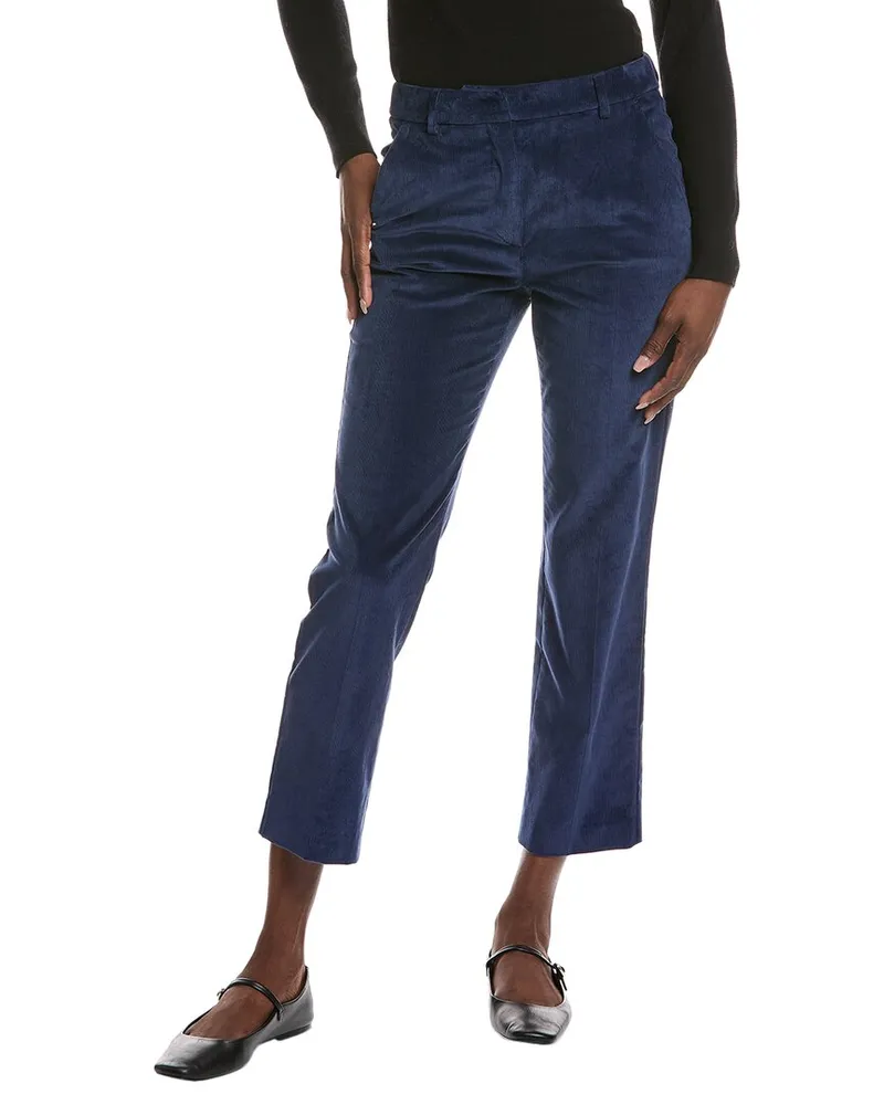 Max Mara Marruca Corduroy High-Rise Capri Blue