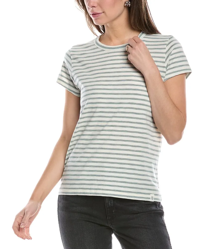 Rag & Bone The Slub Stripe T-Shirt White