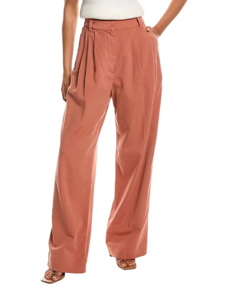 Brunello Cucinelli Pleated Rib Stitch Pant Nocolor