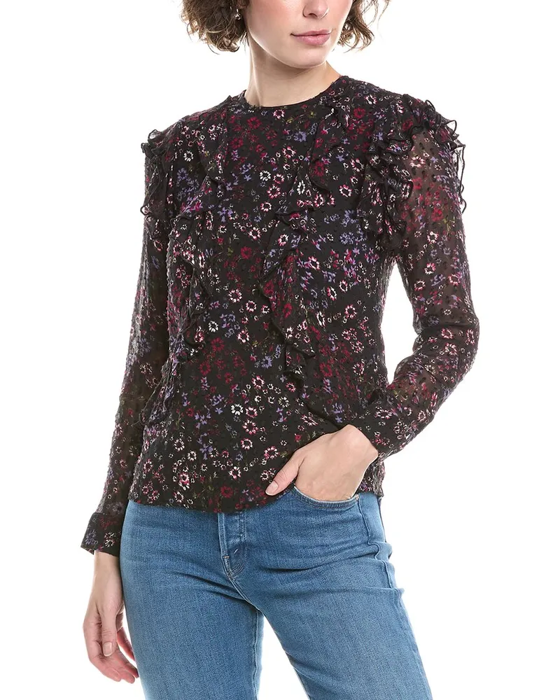 Reiss Faiza India Blouse Black