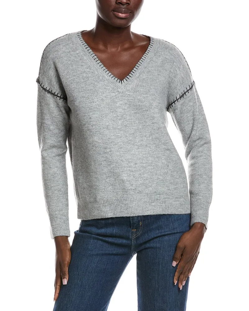Vince Camuto Whipstitch Sweater Grey