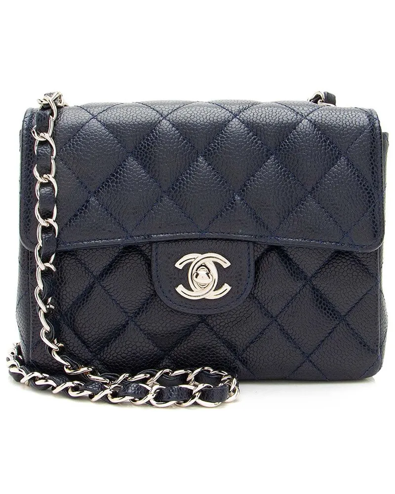 Chanel Blue Leather Classic Square Mini Flap Bag (Authentic Pre-Loved Nocolor