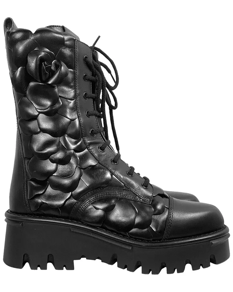 Valentino Garavani Women's Leather Atelier 03 Rose Edition Combat Boot, Size IT Authentic Pre-Loved Nocolor