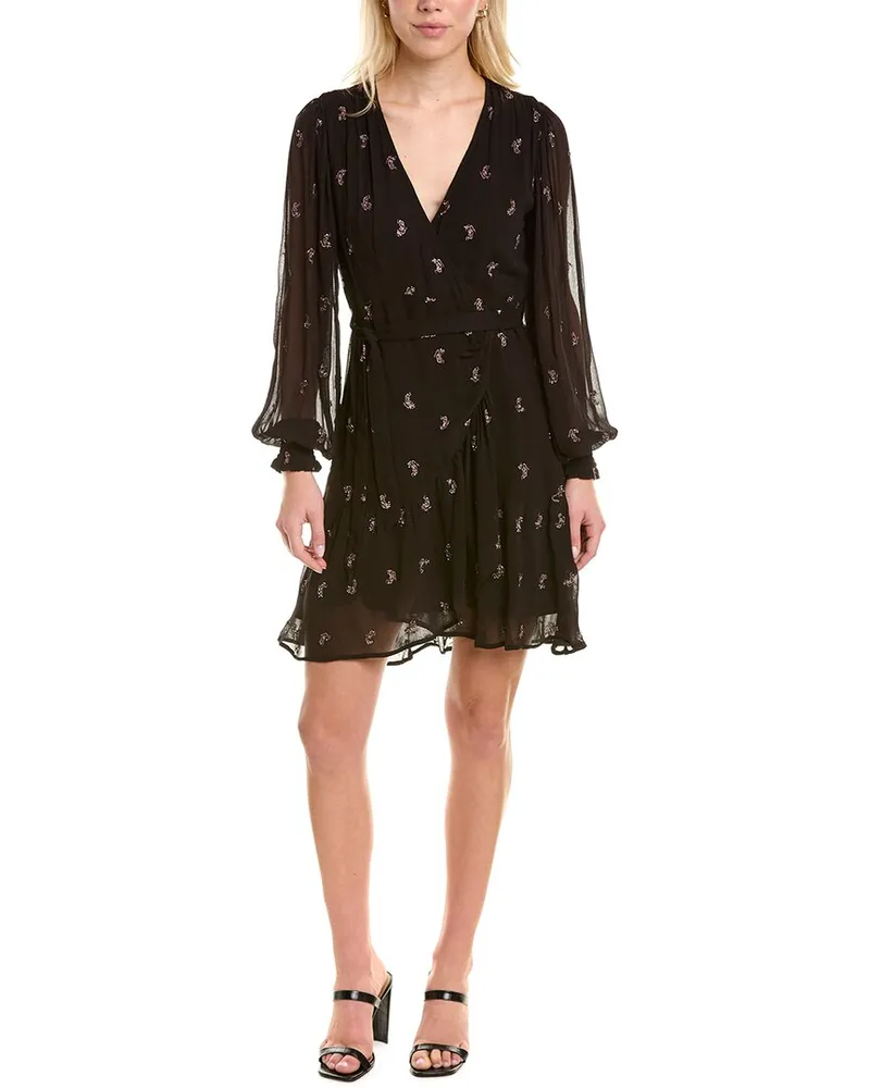 AllSaints Fina Wrap Dress Black