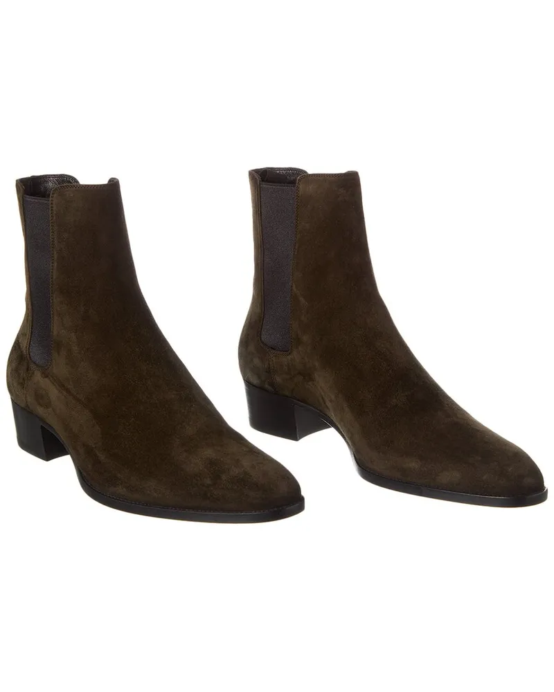 Saint Laurent Wyatt 40 Suede Chelsea Boot (Authentic Pre-Loved Nocolor