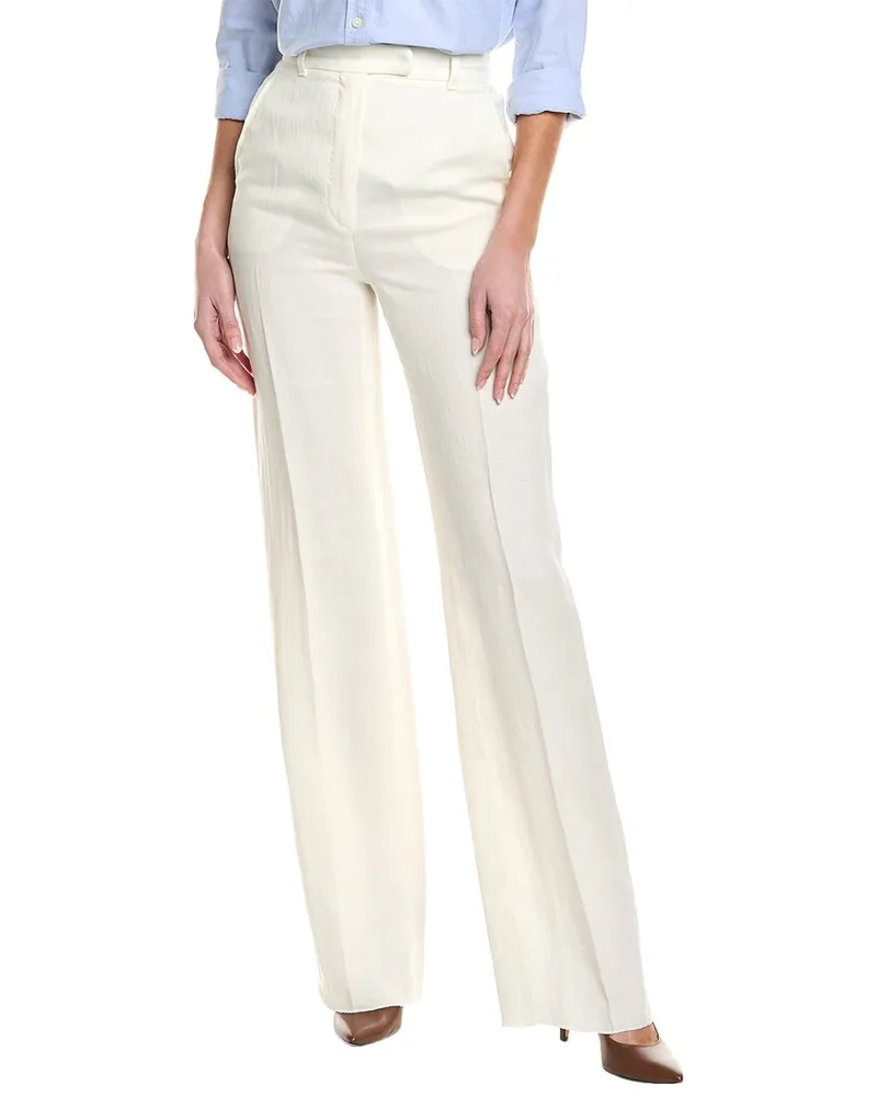 Max Mara Alcano Linen Trouser White