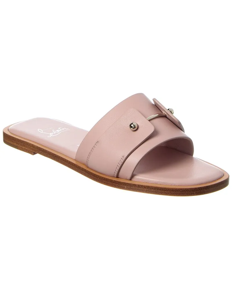 Christian Louboutin Chambelimule Leather Mule Pink