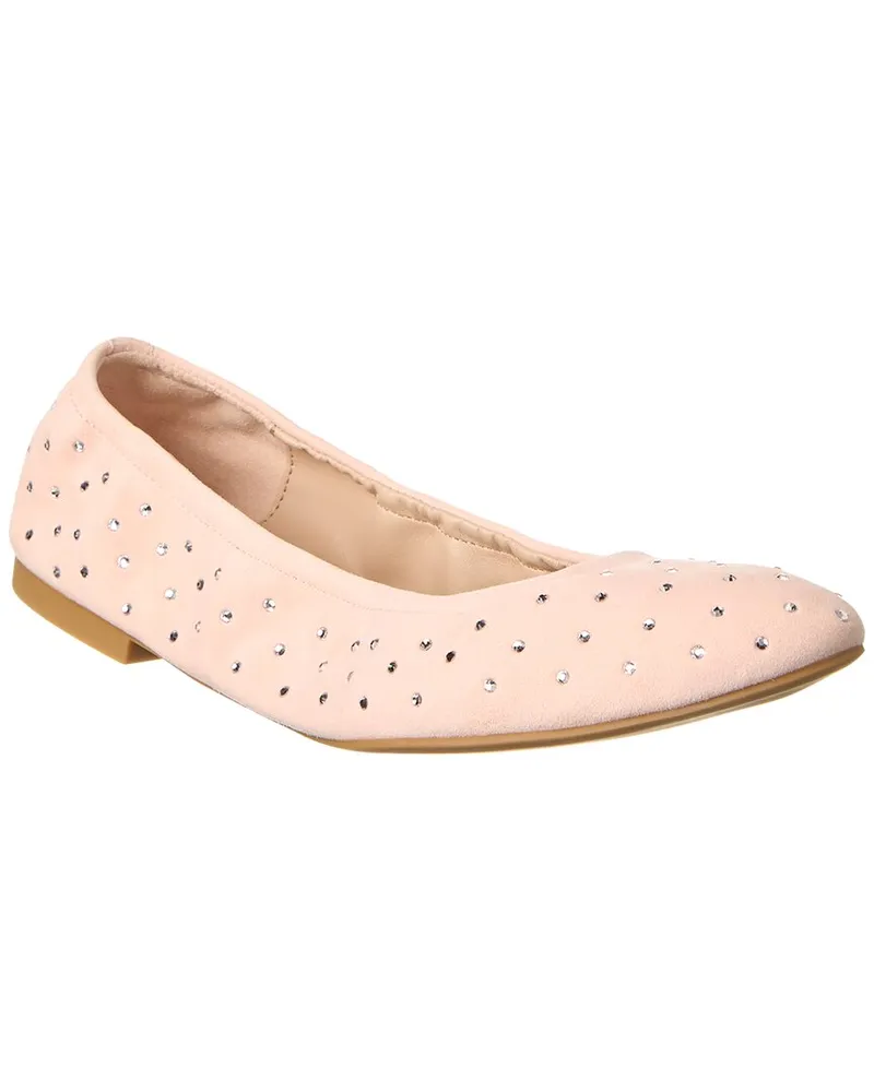 Stuart Weitzman Bling Suede Ballet Flat Pink
