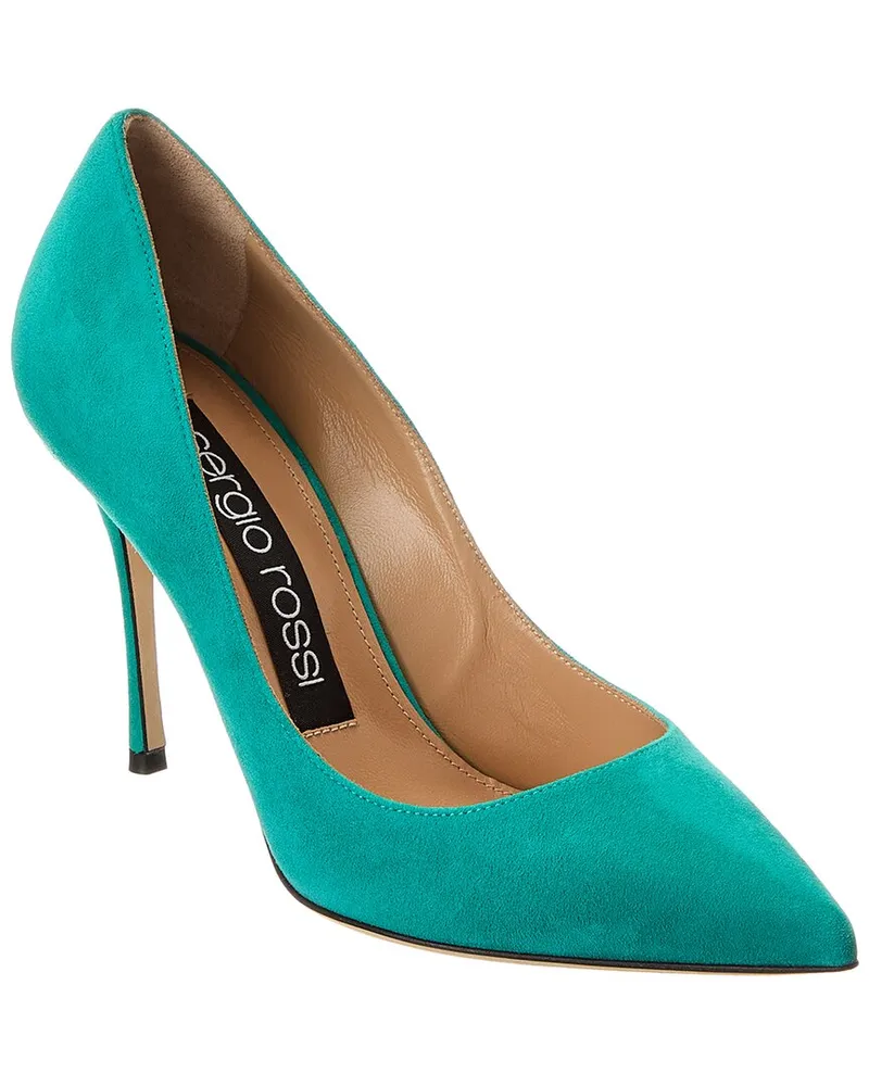 Sergio Rossi Godiva 90 Suede Pump Green