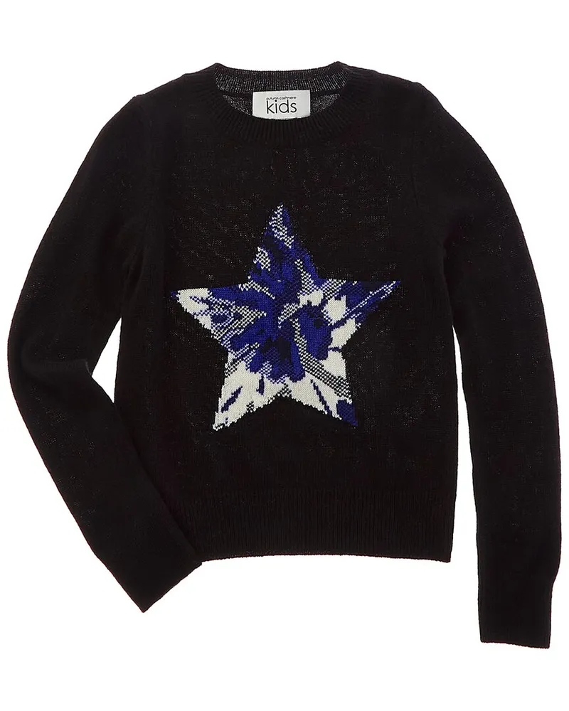 Autumn Cashmere Jacquard Tie-Dye Star Wool & Cashmere-Blend Sweater Black