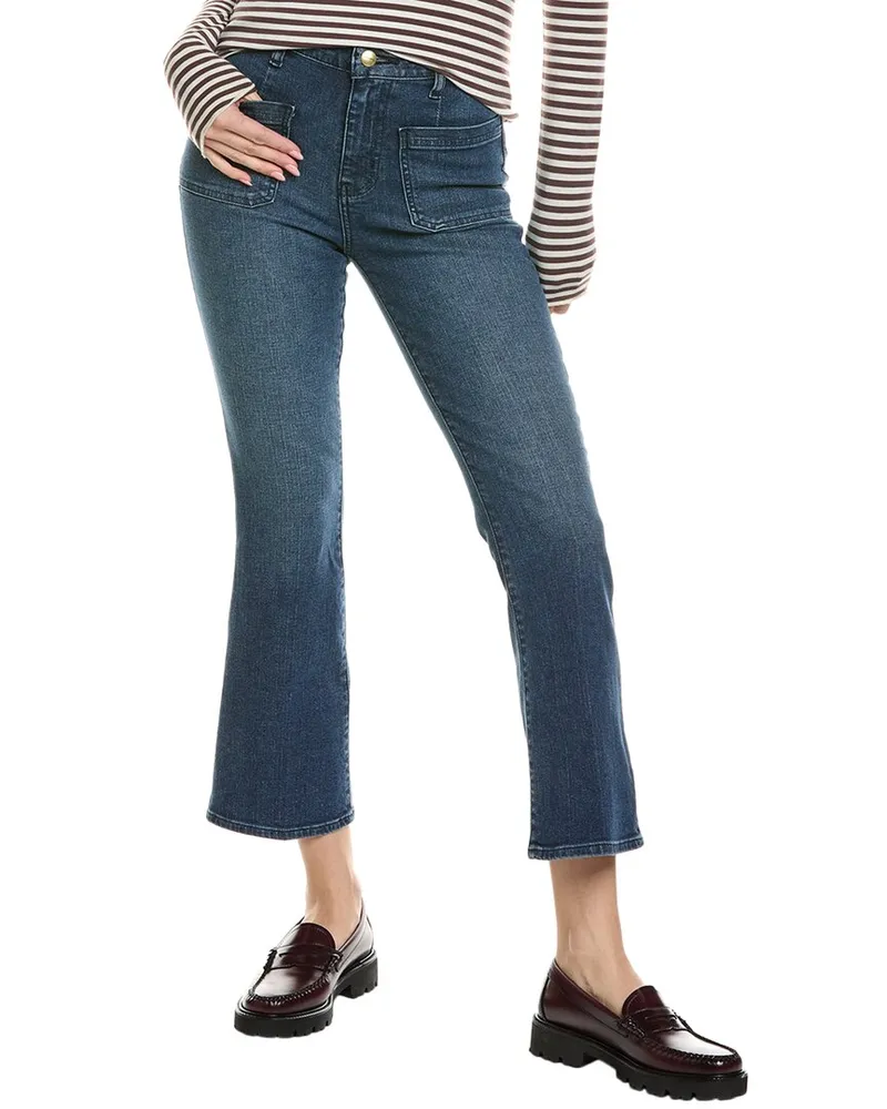 Frame Denim Le Crop Kinmount Clean Mini Boot Bardot Pocket Jean Blue