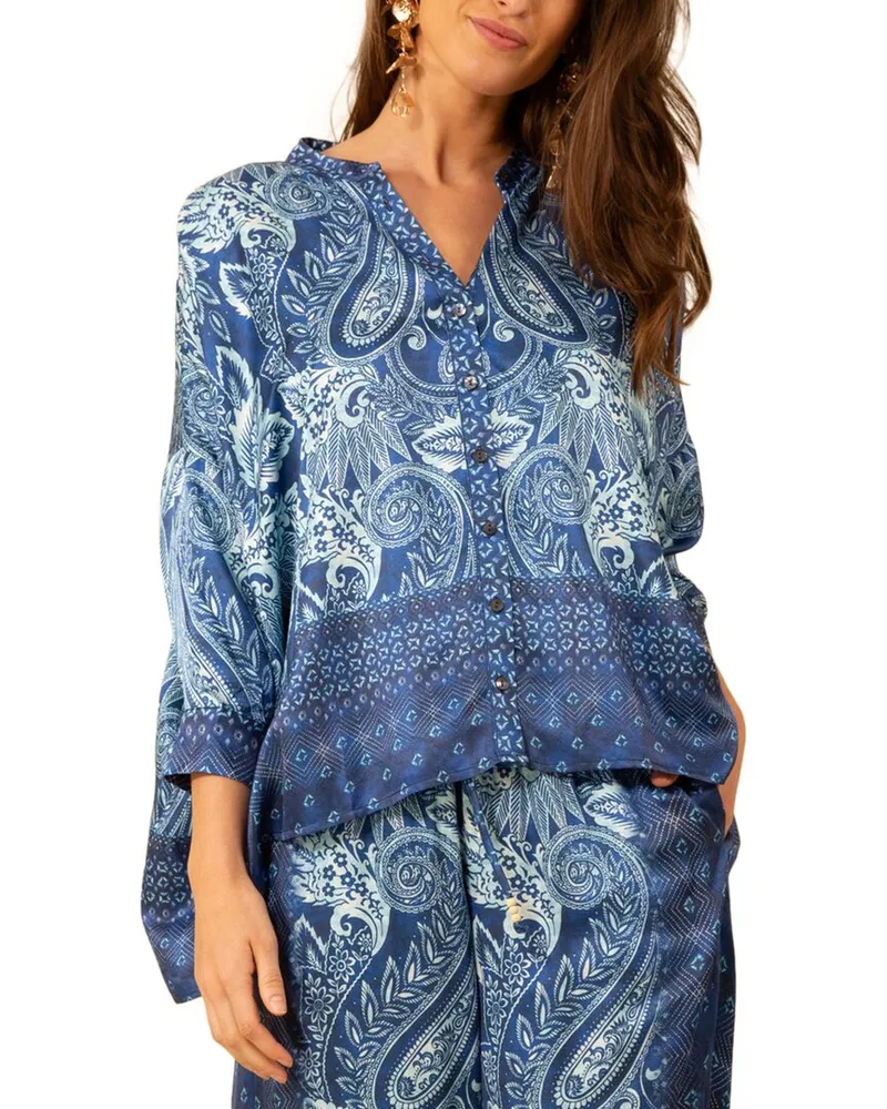 Hale Bob Alayah Silk-Blend Blouse Nocolor