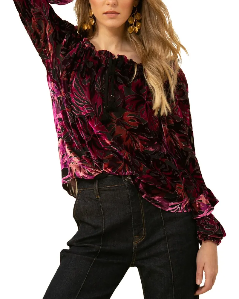 Hale Bob Off-The-Shoulder Silk-Blend Top Nocolor