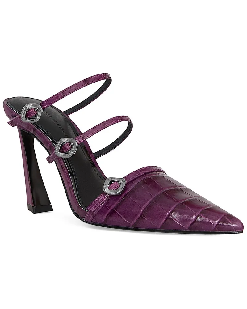 Rebecca Minkoff Buckle Leather Mule Nocolor