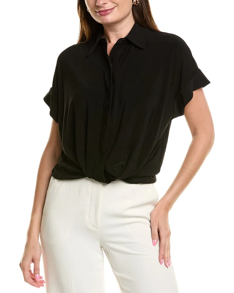 Anne Klein Twist Front Top Black