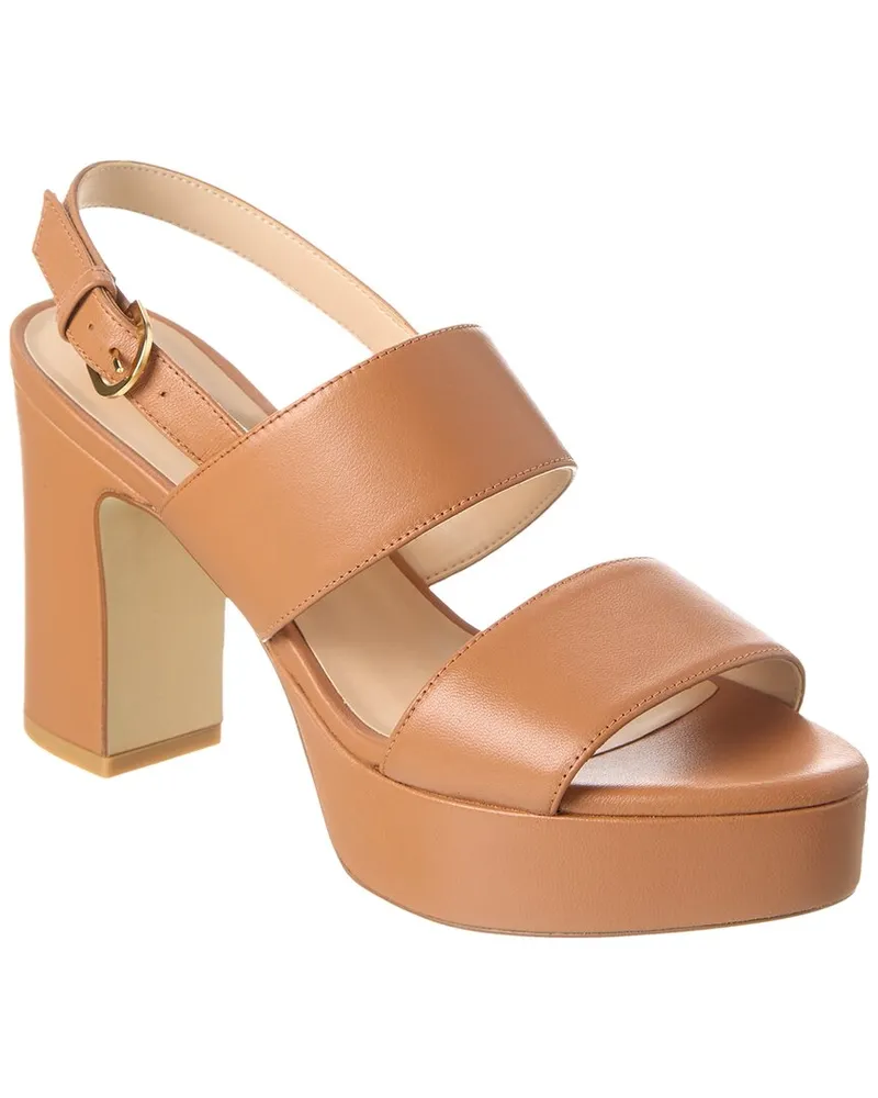 Stuart Weitzman Ono Leather Platform Sandal Brown