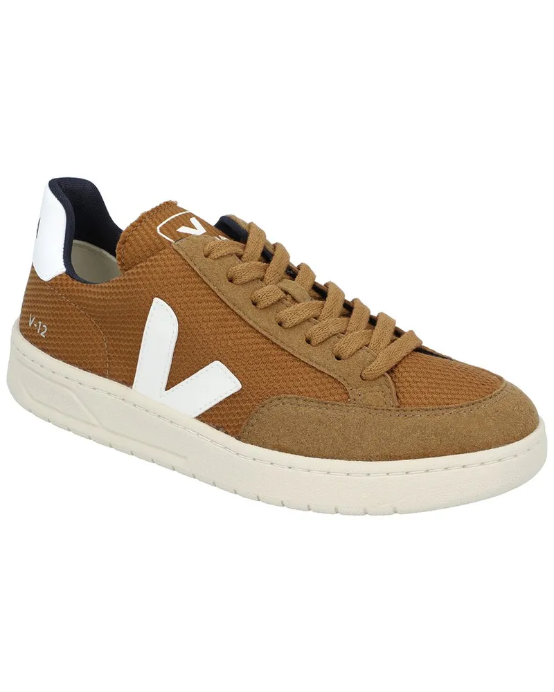 VEJA V-12 Leather & Suede Trim B-Mesh Sneaker White